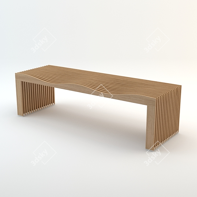 Elegant Bench for Indoor and Outdoor Spaces 3D model image 1