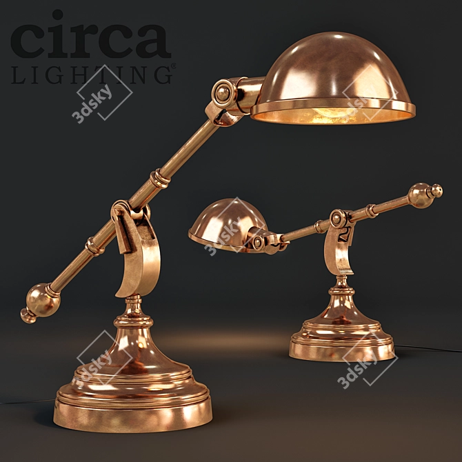 Pimlico Height-Adjustable Boom Arm Desk Lamp 3D model image 1