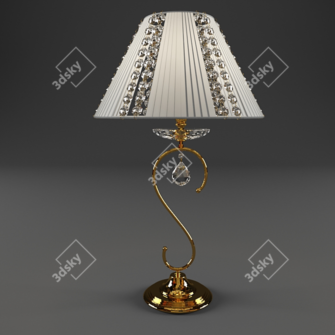 Elegant Gold Table Lamp 3D model image 1