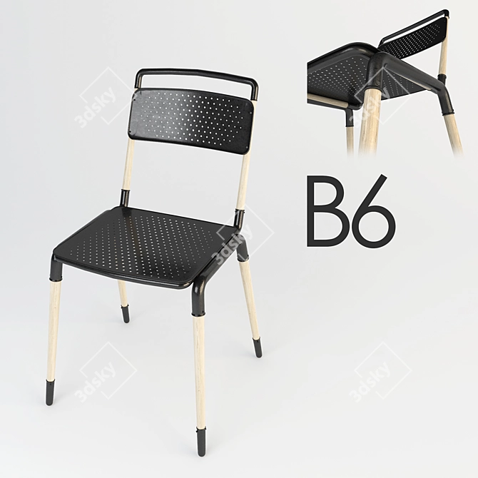 Metallic Patterned Chair (B6) 3D model image 1