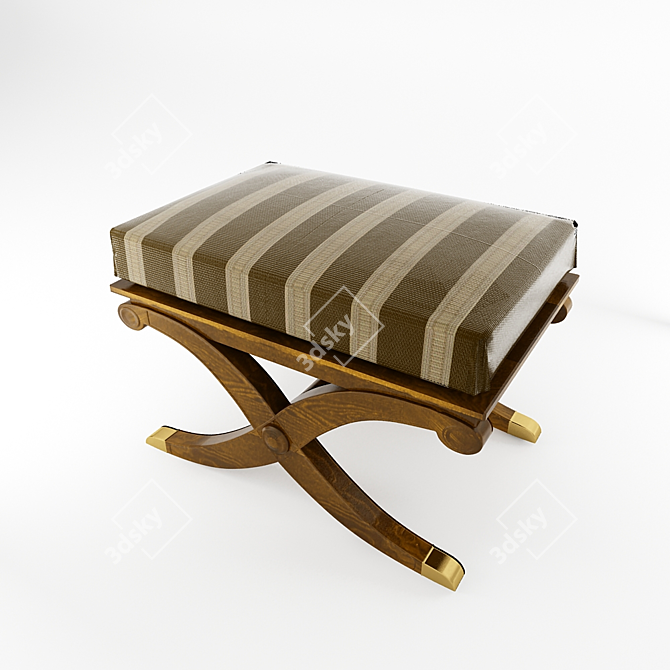 Elegant Mahogany Banquette by Lauren Ralph Lauren 3D model image 1