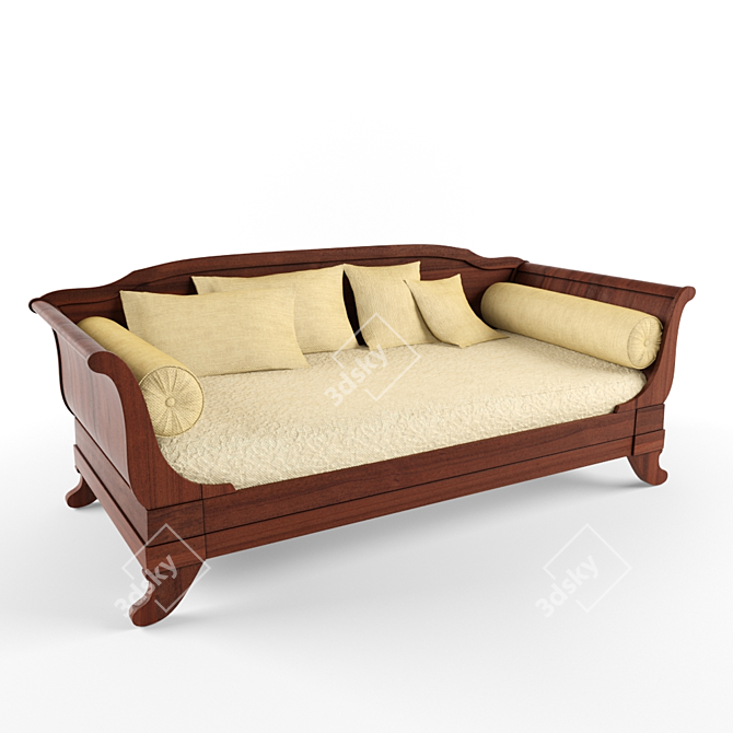 Elegant Louis Philippe Sofa Bed 3D model image 1