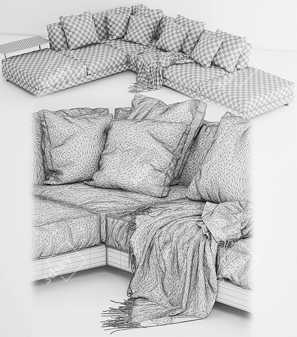 Flexform Cestone Sofa: Italian Design Elegance 3D model image 3