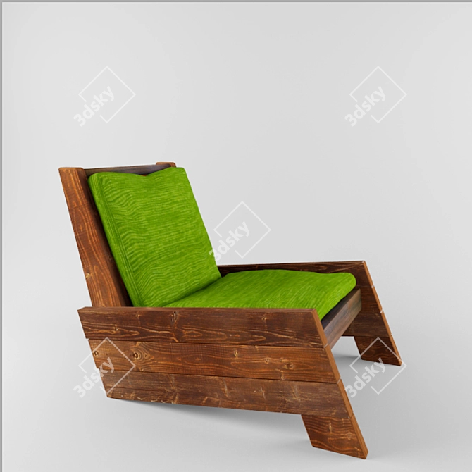 Brazilian Wood Recliner: Asturias 3D model image 1