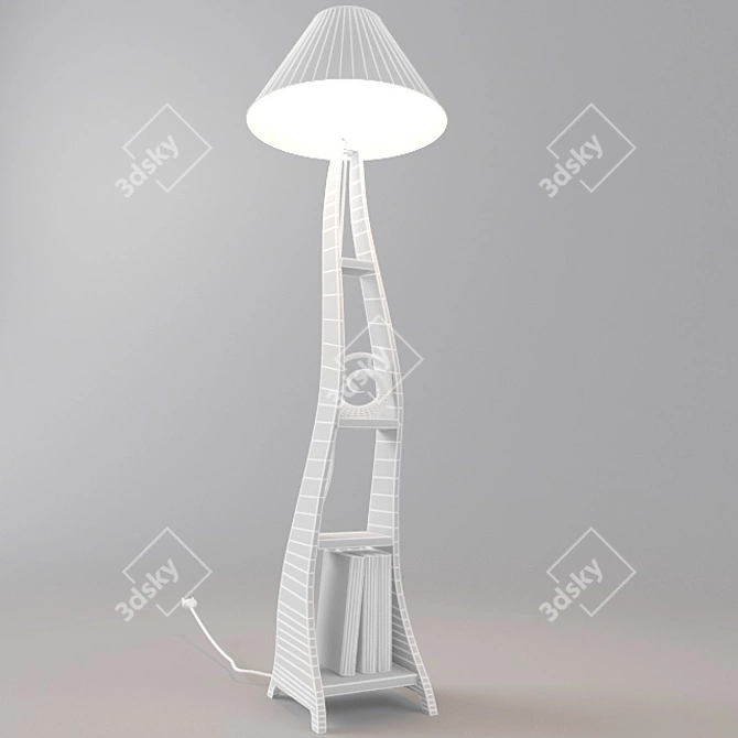 Shelf Floor Lamp - Stylish and Functional 3D model image 2