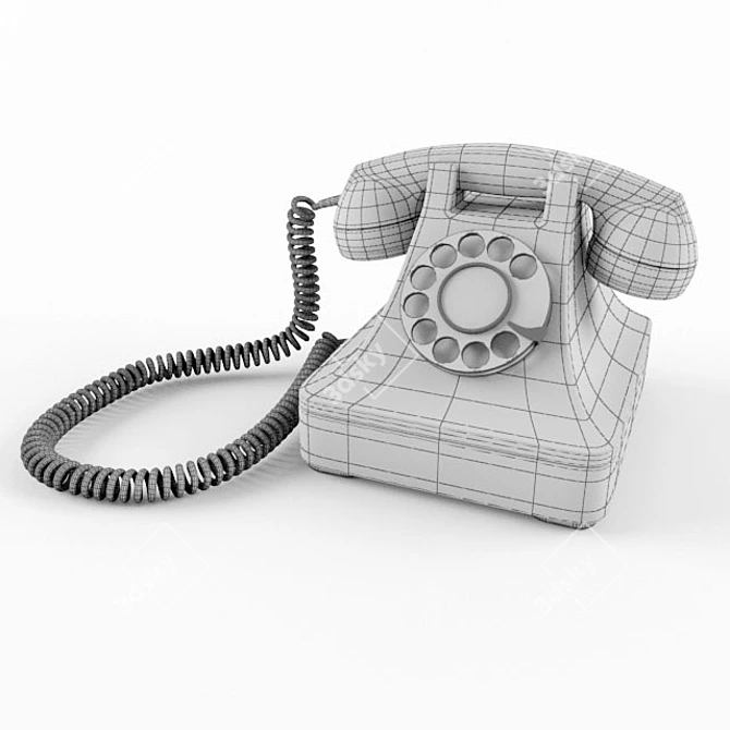 Vintage Telephone 3D model image 2