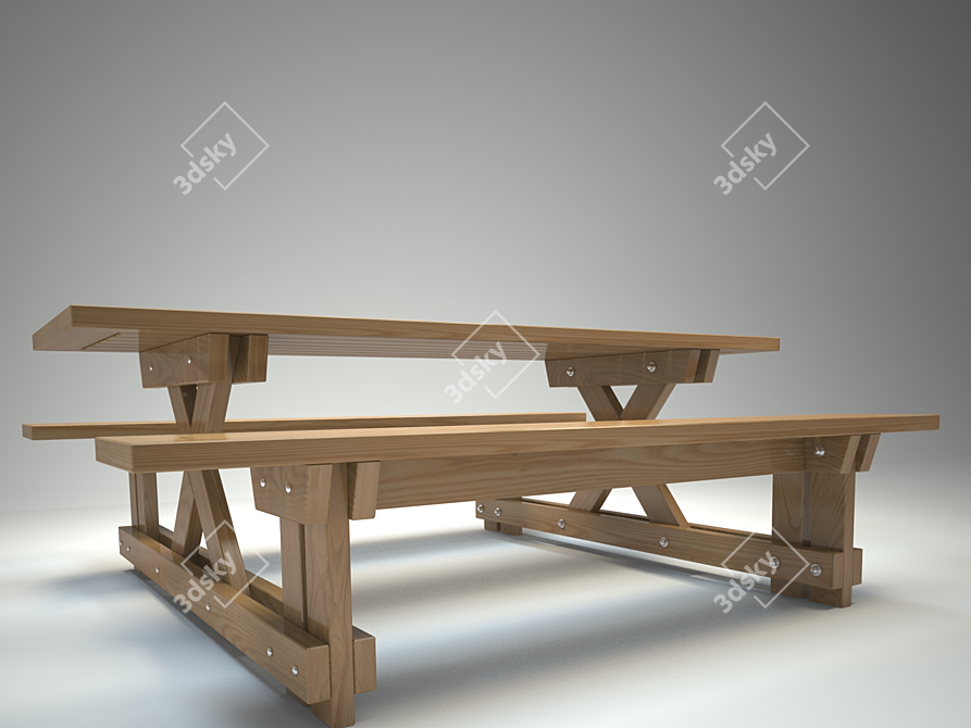 Versatile Shop Table 3D model image 2