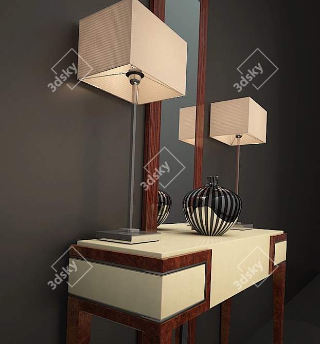 Art-Deco Console and Mirror Set 3D model image 3