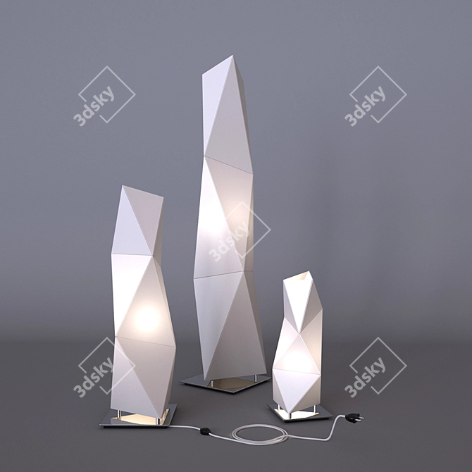 Elegant Diamond Floor Lamp 3D model image 2