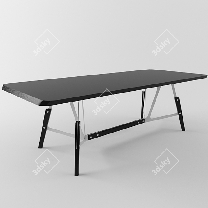 Stylish Wooden Table 3D model image 1