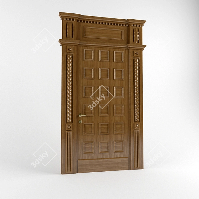 Personalized Wooden Door 3D model image 1