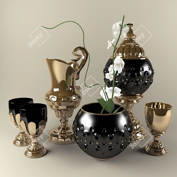 Artistic Decor Set 3D model image 1