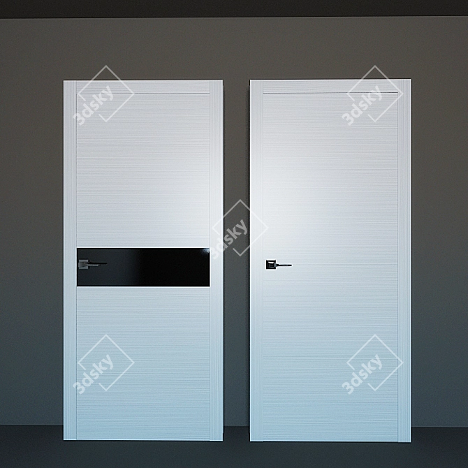 Avant Black Lacquered Wooden Doors 3D model image 2