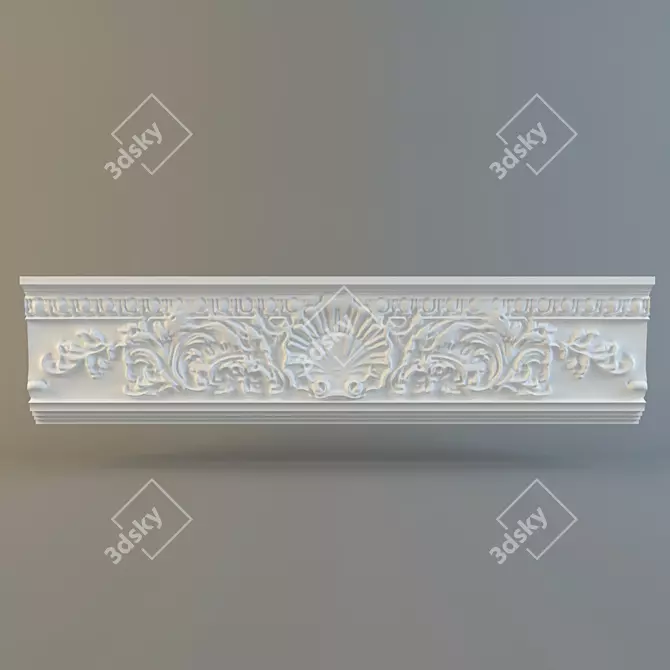 Elegant Stucco Ornament 3D model image 1