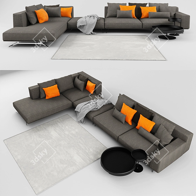 Cozy Dalton Soft Sofa 3D model image 1