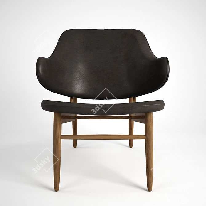 Retro Danish Lounge Chair 3D model image 1