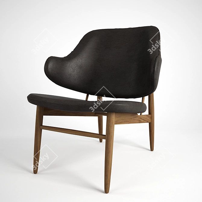 Retro Danish Lounge Chair 3D model image 2