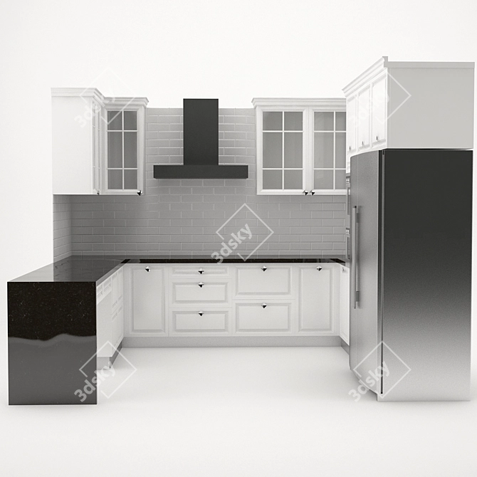 Minimalist Nolte Kitchen 3D model image 1