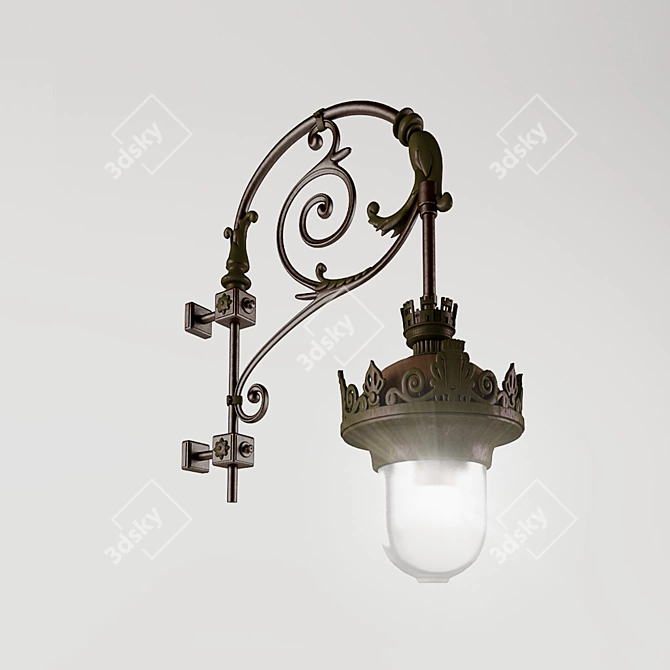 Elegant Outdoor Wall Lantern 3D model image 1