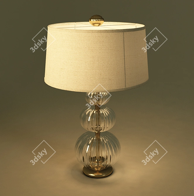 Elegant Glass Table Lamp 3D model image 1