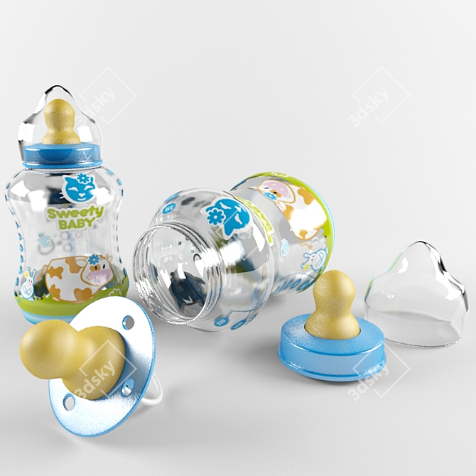 BottleSoother Set: Convenient Feeding Solution 3D model image 1