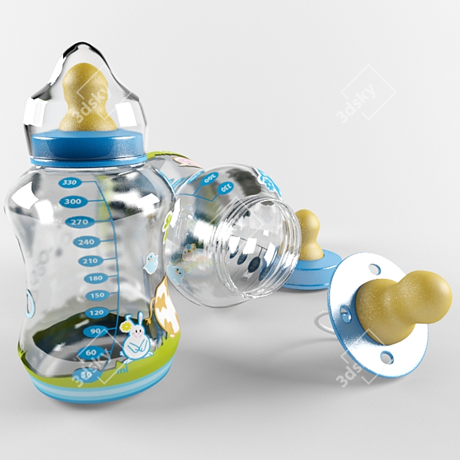 BottleSoother Set: Convenient Feeding Solution 3D model image 2