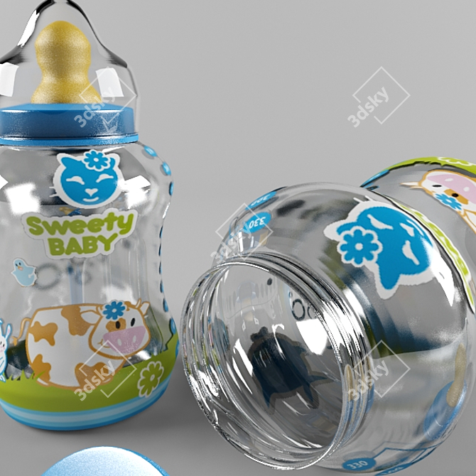 BottleSoother Set: Convenient Feeding Solution 3D model image 3