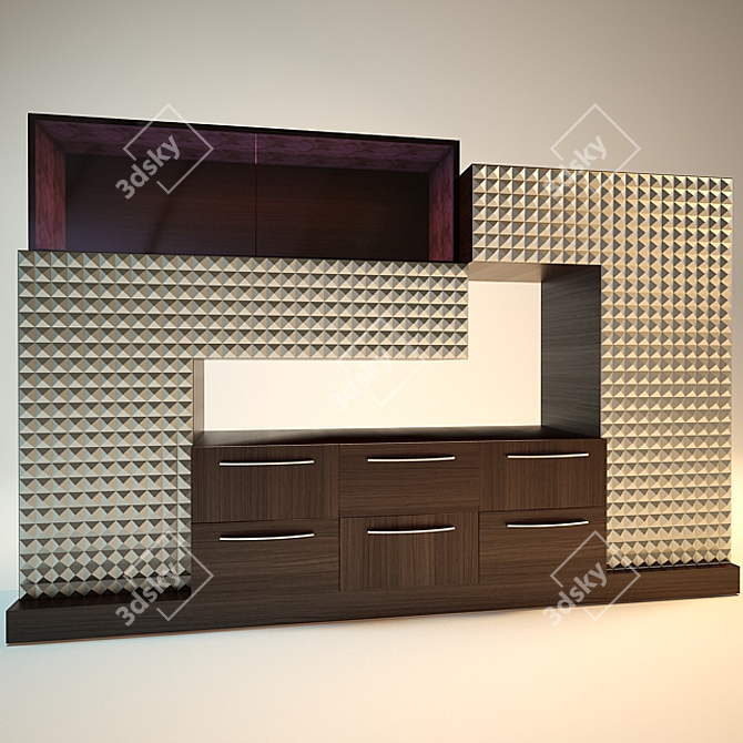 Modern Checker Display Cabinet 3D model image 1