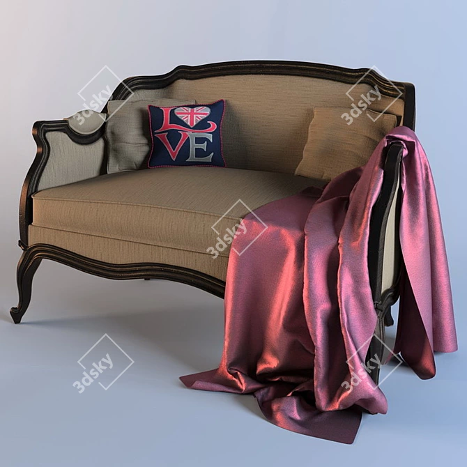 Compact Classic Sofa 3D model image 1