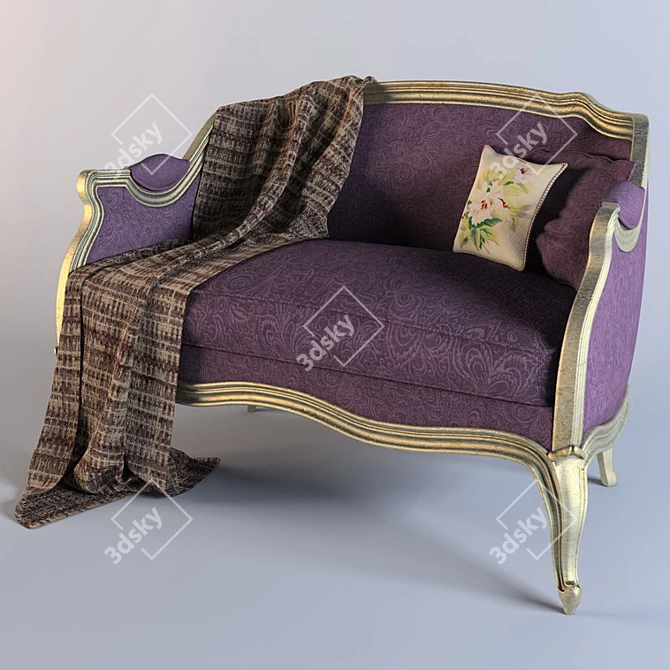 Compact Classic Sofa 3D model image 2