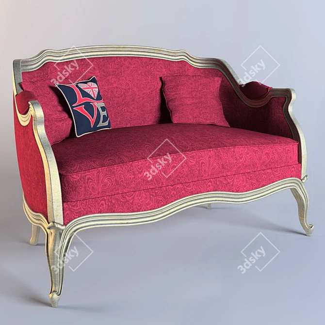 Compact Classic Sofa 3D model image 3
