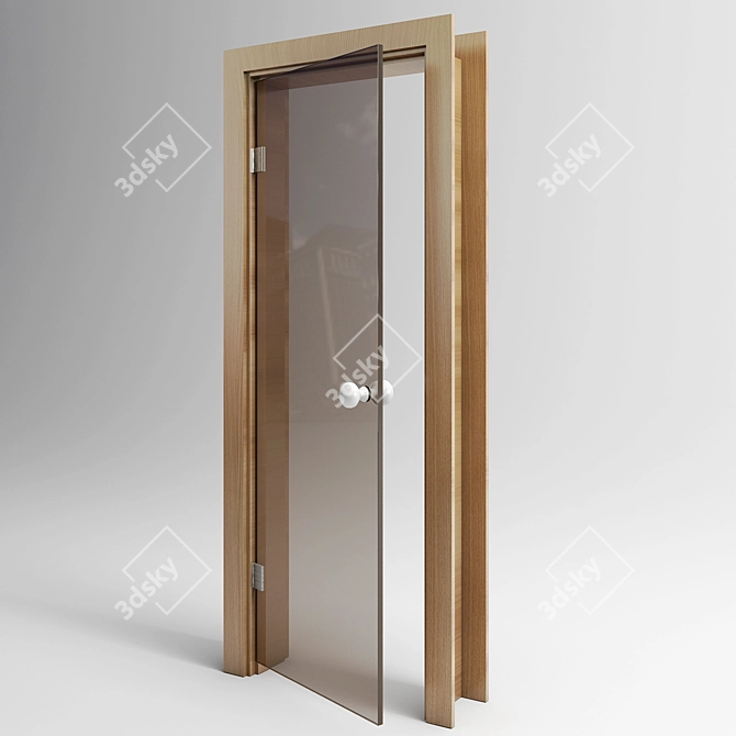 Sleek Sauna Glass Door 3D model image 1