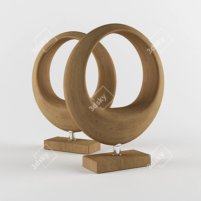 Elegant Wood Ring 3D model image 1