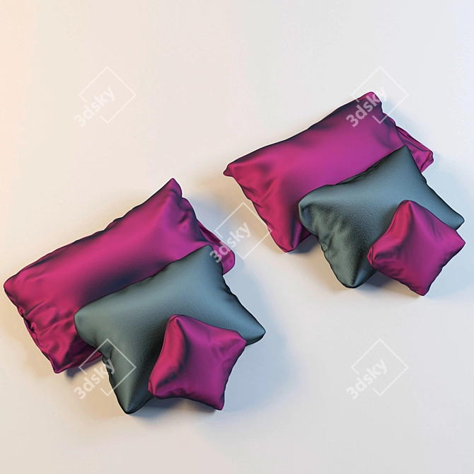 Luxury Silk Pillows 3D model image 1