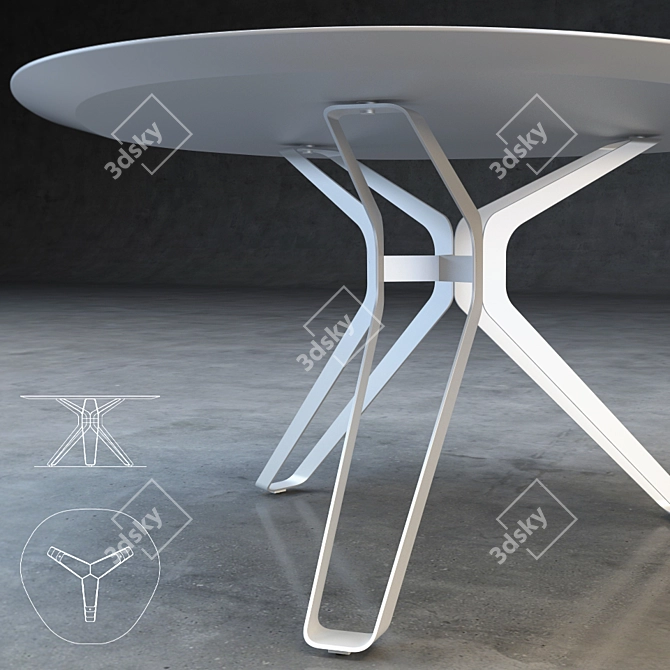 Elegant Wood Tripod Table 3D model image 2