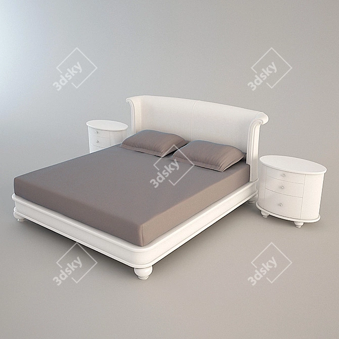 Elegant Petalus Bedroom Set 3D model image 1