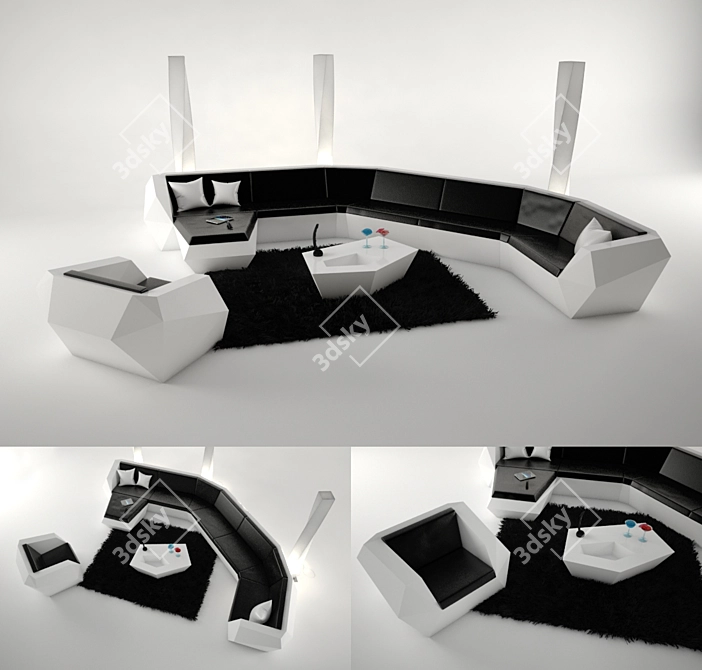 Vondom Faz Living Room Set 3D model image 1