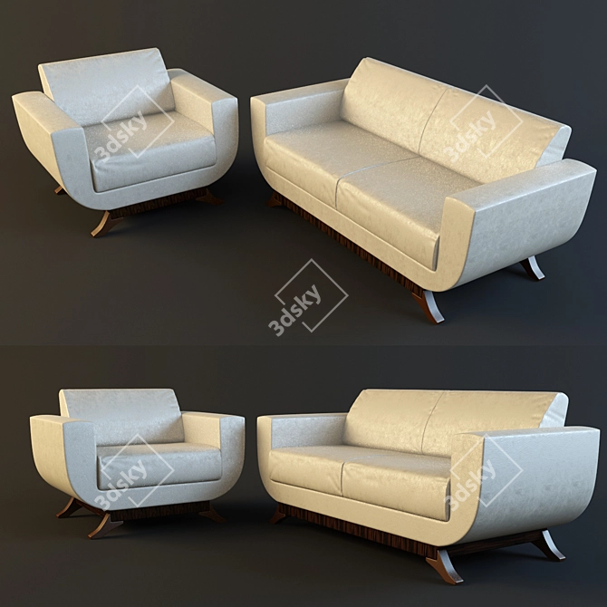 Sophisticated Office Seating 3D model image 1