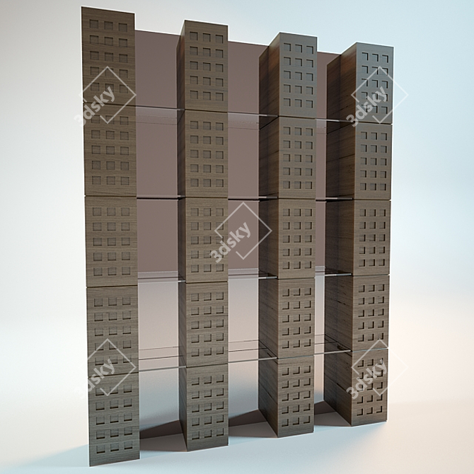 Antique Book Wall Shelf 3D model image 2