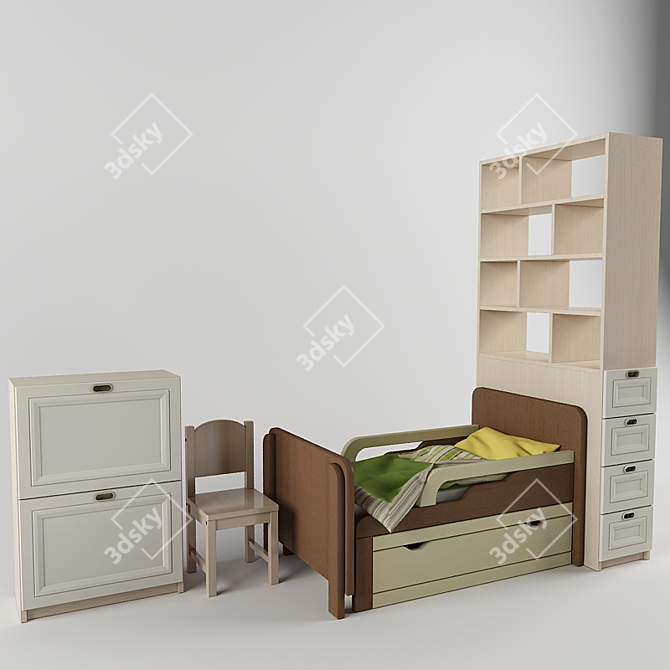 Versatile Nursery Furniture Set 3D model image 1