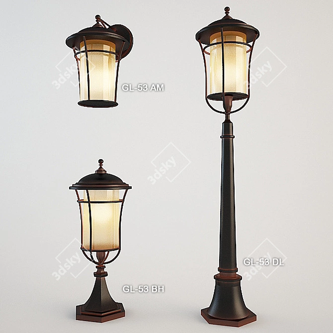 Brille Street Lamp: Illuminate Your Outdoor Space 3D model image 1