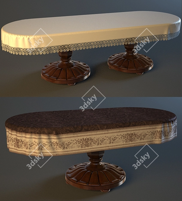 Elegant Tablecloth Set - Perfect for Dining 3D model image 1