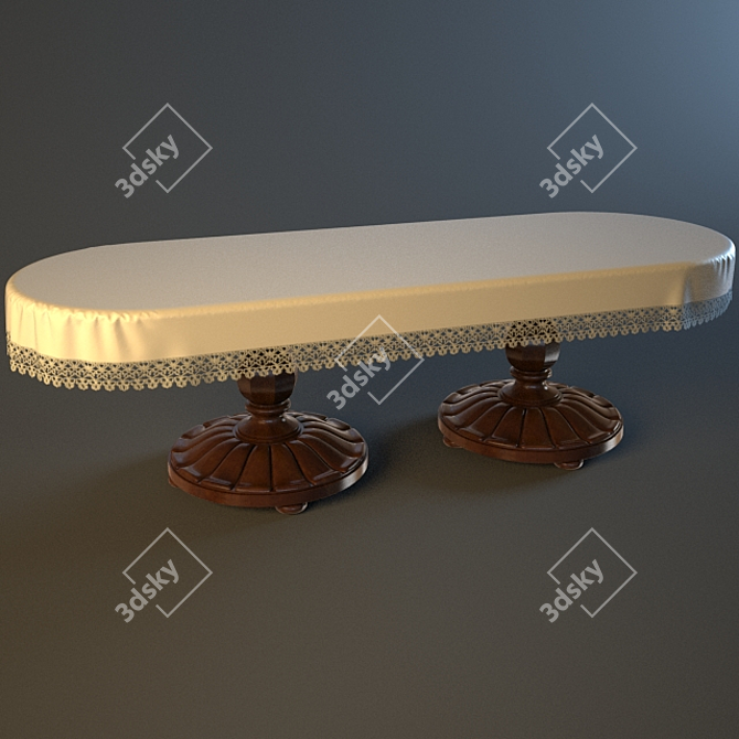 Elegant Tablecloth Set - Perfect for Dining 3D model image 3