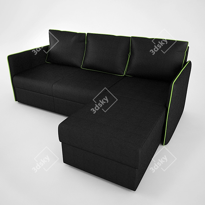 Elegant Enzo Corner Sofa 3D model image 1