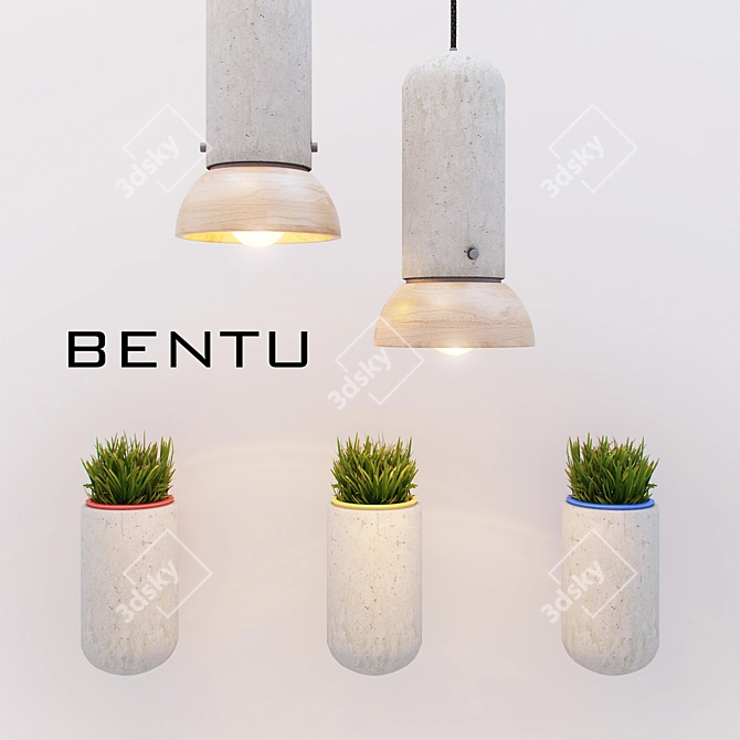 Bentu bei Lamp & Planter 3D model image 1