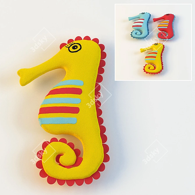 Seahorse: Kid's Room Pillowtoy 3D model image 1