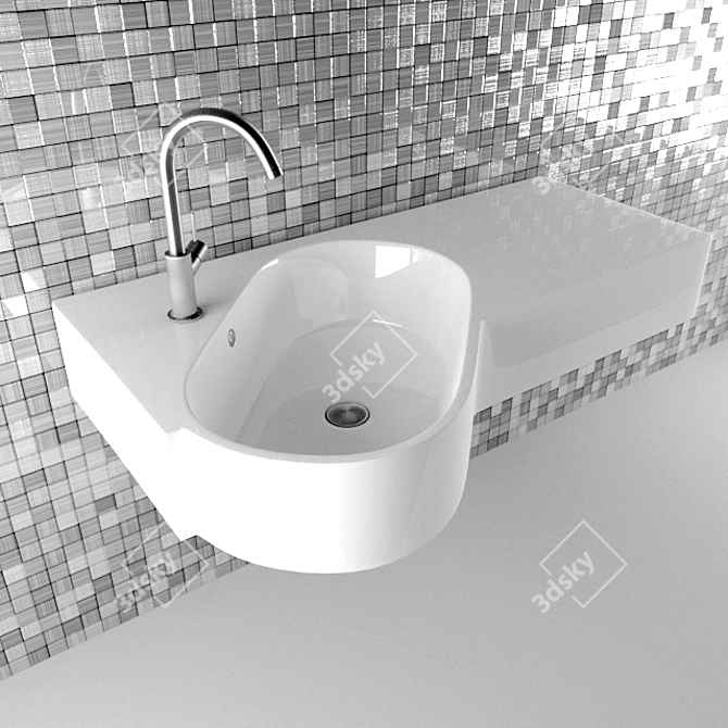 Sink Hatria Area SX 3D model image 1