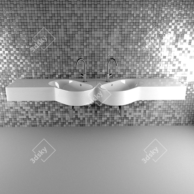 Sink Hatria Area SX 3D model image 3