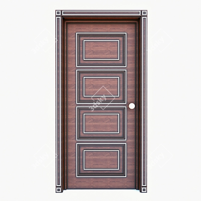 Classic Entrance Door 3D model image 1