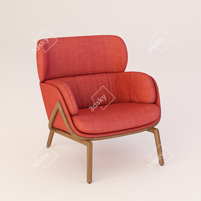 Elysia Accent Chair: Timeless Elegance 3D model image 1